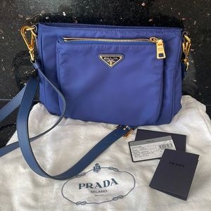 Blue with gold hardware Prada Crossbody bag
